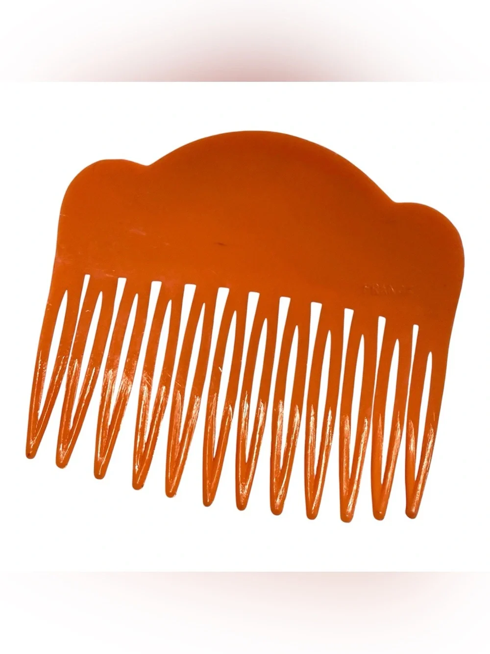 1960’s French Orange & Blue Polka Dot Hair Comb, Paris Made, Deadstock, Unworn